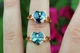 Кольцо Xuping Jewelry сердечко Сваровски голубое в ободке р 17 золотистое - изображение 2
