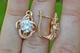 Серьги Xuping Jewelry завитушки с камнем 1,8 см золотистые - изображение 2