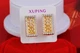 Серьги Xuping Jewelry с греческим узором прямоугольные 1,8 см золотистые - изображение 2