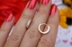 Серьги Xuping Jewelry колечки с камнями в 2 ряда 1,2 см золотистые - изображение 1