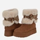 Женские угги высокие с мехом Guess 457584207 39.5 Коричневые (1159828055) - изображение 4