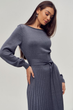 Сукня (темно-сіра сукня міді з плісованим низом) Gepur 43469 4XL-6XL Сіра - зображення 4