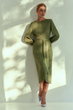 Сукня (зелена трикотажна сукня міді з плісованим низом) Gepur 43239 4XL-6XL Зелена - зображення 5