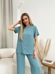 Жіночий літній прогулянковий костюм із крепу (футболка + брюки) Uaclothes 54-56 Оливковий (like32039-122411359) - изображение 2