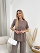 Жіночий літній прогулянковий костюм із крепу (футболка + брюки) Uaclothes 46-48 Капучино (like32030-122321350) - зображення 2