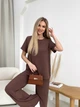 Жіночий літній прогулянковий костюм із крепу (футболка + брюки) Uaclothes 50-52 Коричневий (like32038-122401358) - зображення 3