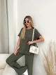Жіночий літній прогулянковий костюм із крепу (футболка + брюки) Uaclothes 54-56 Хакі (like32026-122281359) - изображение 2