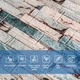 3D панель самоклеящаяся StickerWall под камень 770х700х3 мм бежево-голубой - изображение 2