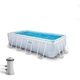 Каркасный бассейн прямоугольный Intex 400х200х100 см 26780 и картриджный фильтр на 6836 л Серый - изображение 2