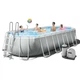 Каркасный бассейн семейный Intex 26798 610х305х122 см с лестницей и подстилкой на 18202 л Серый - изображение 2