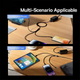 Кабель Baseus 3 в 1, швидка зарядка та передача даних (Micro USB+Type-C+Lightning Apple) 1.2м черный - зображення 6