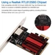 Мережева карта FENVI 2.5G PCI-E RJ45 (RTL8125B) - високошвидкісний Ethernet-адаптер - зображення 3