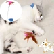 Ошейник игрушка для кота с пером цвет: голубой - изображение 4