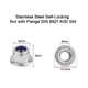 Нержавіюча фланцева гайка М6 самоконтруюча Stainless Steel A2 Self-Locking Nut M6 with Flange DIN 6927 AISI 304 - зображення 1