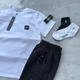 Літній чоловічий спортивний костюм (футболка + шорти + шкарпетки) Stone Island Білий з чорний M (KK-321) - зображення 2