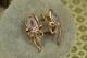 Серьги Xuping Jewelry Фокус с родием 1.1 см золотистые - изображение 2