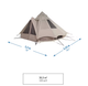 Туристическая Палатка с Тамбуром QUECHUA Tepee 5.2 из Поликотона Пятиместная Двухкомнатная Водонепроницаемая - изображение 3