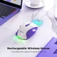 Мышь MEETION 2.4 G + Bluetooth wireless gaming mouse BTM001 |800-1200-1600-2400dpi, 7keys, 35/140h, Type-C Charging, RGB| бело-фиолетовая - изображение 11