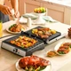 Електрогриль HOCO HE40 Dual heating smokeless non-stick electric frying pan 1000W 5 mode temp Silver - изображение 6