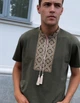 Футболка чоловіча з вишивкою хакі бежева вишивка Narodnyy butik 2006 56 - изображение 5
