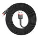 Кабель Baseus Cafule Cable USB For Lightning 2.4A 1m CALKLF-B19 Black+Red - изображение 7