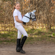 Аксесуари для коней Hobby Horse Skippi Двостороння попона та навушники Blue (5906361450322) - зображення 5