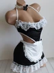 Комплект білизни покоївка еротична білизна костюм Sexy M/L (OneSize) чорно-білий (3-80) - зображення 7