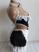 Комплект білизни покоївка еротична білизна костюм Sexy M/L (OneSize) чорно-білий (3-80) - зображення 12