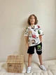 Детский летний комплект (футболка + шорты) для мальчика Wiki boom kids Minecraft 104-110 см бело-черный - изображение 1