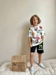 Детский летний комплект (футболка + шорты) для мальчика Wiki boom kids Minecraft 104-110 см бело-черный - изображение 4