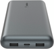 Акумулятор Belkin Power Bank 20000 мАг, 15 Вт, портативний, сірого кольору - зображення 3