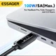 Кабель Essager Type-C PD 100w Quick Charge (з дисплеєм) Black 2м - зображення 3