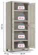 Шафа Keter Kis Cabinet High Gulliver 182х80х44 см бежева пластикова (240861) - изображение 4