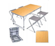 Стол раскладной для пикника и рыбалки Folding Table с 4 стульями Светлое дерево - изображение 1