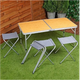 Стол раскладной для пикника и рыбалки Folding Table с 4 стульями Светлое дерево - изображение 4