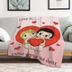 Плед для жены любимой девушке Love is покрывала валентинка с 3D рисунком 160х200 см. - изображение 2