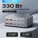 Настольное сетевое зарядное устройство 330W 10 портов GaN МЗУ Быстрая зарядка блок быстрой зарядки блочок 4х USB QC 60W MAX, 6х Type-C PD 100W PD зарядное к ноутбуку и телефону для Macbook iPhone Samsung юсб хаб - изображение 2