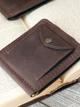 Затискач для грошей Turtle Comfort з тисненням НГУ hub з монетницею із натуральної шкіри Crazy Horse Темно-коричневий - зображення 10