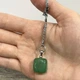 Кулон с натуральным камнем Нефрит в природной форме на брелоке для ключей сталь упакован в коробочку (16126) - изображение 4
