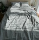 Простынь Евро Lavson Вареный хлопок Washed Cotton 260х230 Кубик Серый - изображение 6