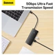 USB-Hub Baseus Lite Series 6-Port Type-C HUB Docking Station (Type-C to HDMI+USB3.0*2+PD+SD/TF) Black (WKQX050101) - изображение 14
