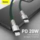 Кабель Baseus Cafule Series Metal Data Cable Type-C to iP PD 20W 1m Green (CATLJK-A06) - изображение 13