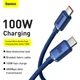 Кабель Baseus Crystal Shine Series Fast Charging Data Cable Type-C to Type-C 100W 2m Blue (CAJY000703) - изображение 14