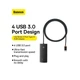 USB-хаб Baseus Lite Series 4-Port Type-C HUB Adapter (Type-C to USB 3.0*4 ) 1m Black (WKQX030401) - изображение 12