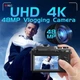 Цифровая камера 4K для фотографии, двухфункциональная камера с двойной линзой Черный - изображение 4