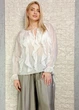 Блуза з ліоцелу декорована воланами біла Italy Moda M-XL 21-205 - зображення 4