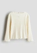 Реглан хлопковый с оверлоком кремовый Бант H&M 92см (400010412) - изображение 1