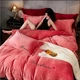 Велюровое постельное белье Евро KOLOCO Monika (41059) Розовый - изображение 2