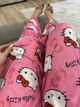 Легкие пижамные штаны с принтом Hello Kitty, розовые, тонкие, летние, L (10469) - изображение 5