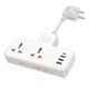 Мережевий подовжувач HOCO AC12A Reise 2-position expansion socket(PD30W/1C3A) White 6942007607100 - зображення 2